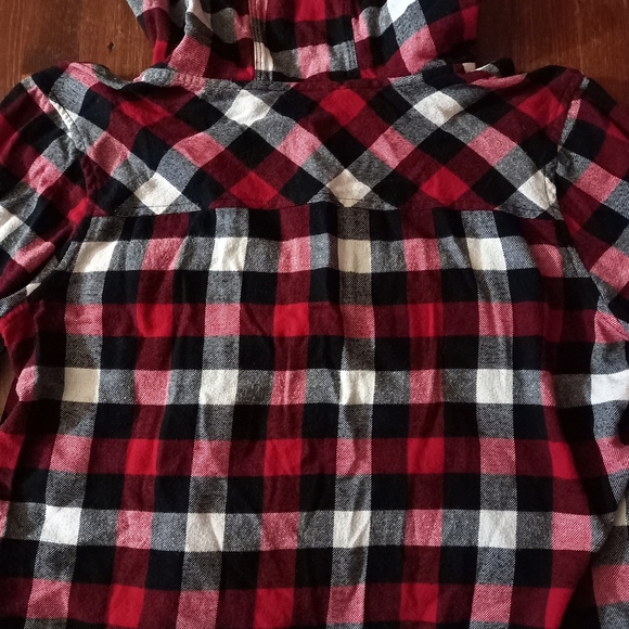 MYSTYLE Plaid Button Down Hoodie Medium - Picture 3 of 5